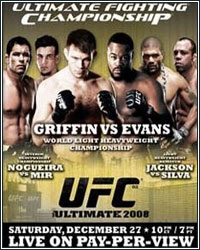 UFC CONFIRMS REMAINING BOUTS FOR UFC 92: THE ULTIMATE 2008